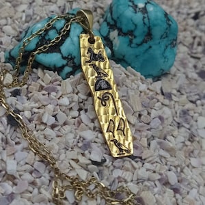 Custom Egyptian Cartouche Necklace: Sterling Silver Hieroglyphic Pendant