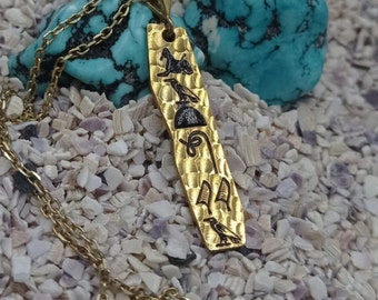 Personalized Sterling Silver Egyptian Cartouche Necklace, Custom Hieroglyphic Name Pendant