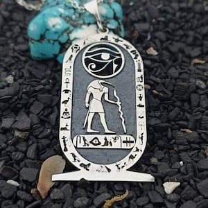 Egyptian God Thoth Necklace, Hieroglyph Necklace Jewelry, Custom Made Personalized Necklace, 925 Sterling Silver Egypt Necklace with Name