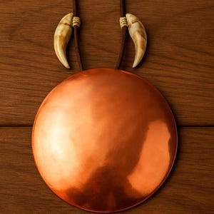 Mirror Mongolia Siberia Asia symbolic protection, Negative reflection Melong Mirror, Tibetan Shaman amulet pendant, Copper necklace