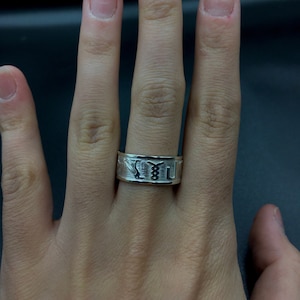 Egypt Band Ring | Hieroglyph Customize | Ancient Antique Style | Egyptian Jewelry | 925 Sterling Silver Ring