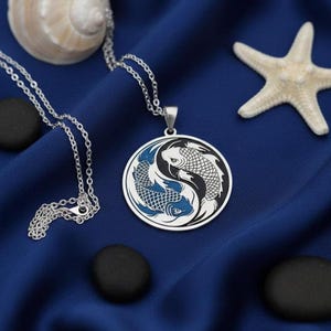 Sterling Silver Yin Yang Koi Fish Necklace - Tui and La Moon Spirit