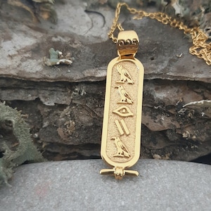 Egyptian Cartouche Necklace, Custom Made Cartouche Pendant, Silver Ancient Egyptian Hieroglyphic Cartouche Jewelry, Egypt Name Necklace