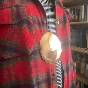 Mirror Mongolia Siberia Asia symbolic protection, Negative reflection Melong Mirror, Tibetan Shaman amulet pendant, Copper necklace