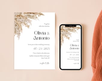Digital Wedding Invitation Template, Video Wedding Invitation, Printable Wedding Invitation, Animated Invitation, Phone weddinhg invitation