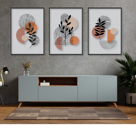 Set of 3 Prints Boho Art Boho Wall Art Abstract Gallery Etsy