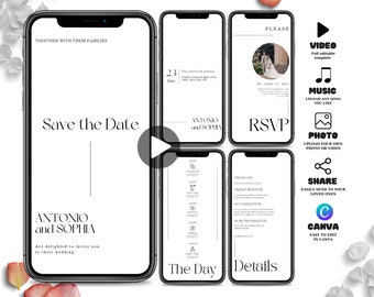 wedding Save The Date Digital Video Invitation, Animated Wedding Invitation, Electronic Save the Date invite, electronic wedding invitation