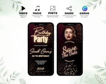 Invito di compleanno "Save the Date", invito animato per la festa di compleanno, invito video, invito di compleanno digitale, invito di compleanno elettronico