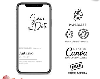 Invito di compleanno "Save the Date", invito animato per la festa di compleanno, invito video, invito di compleanno digitale, invito di compleanno elettronico