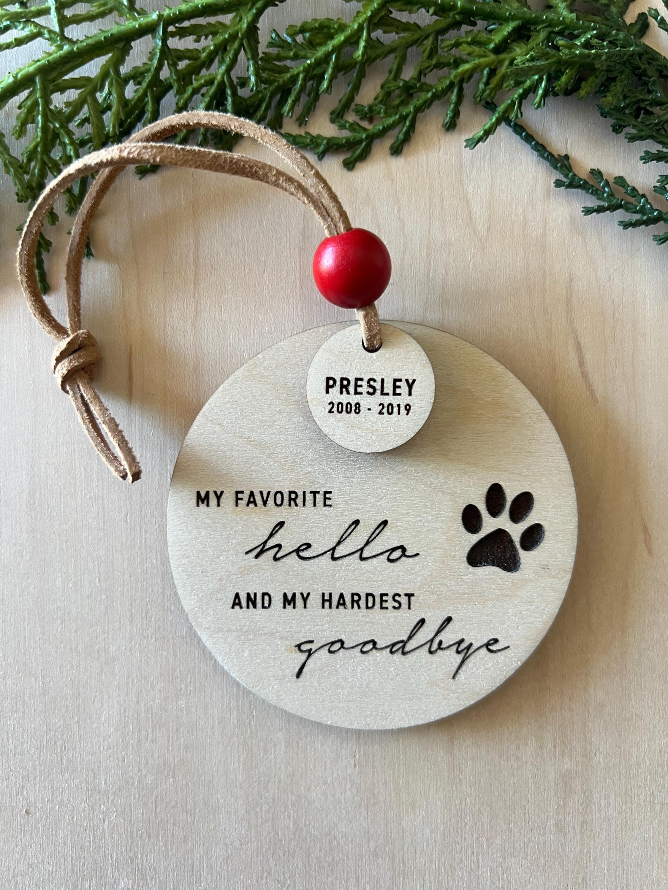 Personalized Pet Memorial Ornament: Engraved Dog Cat Name, Christmas Ornament