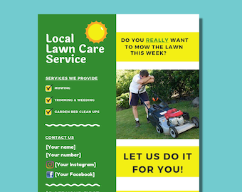 Lawn Mowing Flyer Lawn Mowing Business Tired Dad Flyer Custom and