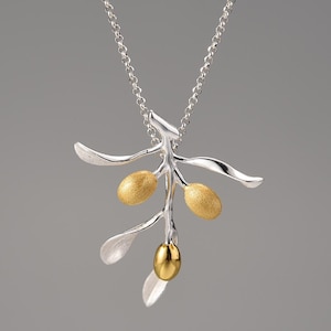 Olive Tree Necklace, Sterling Silver Necklace, Gold Necklace, Gifts For Her, Mother&#39;s Day Gift, Christmas Gift