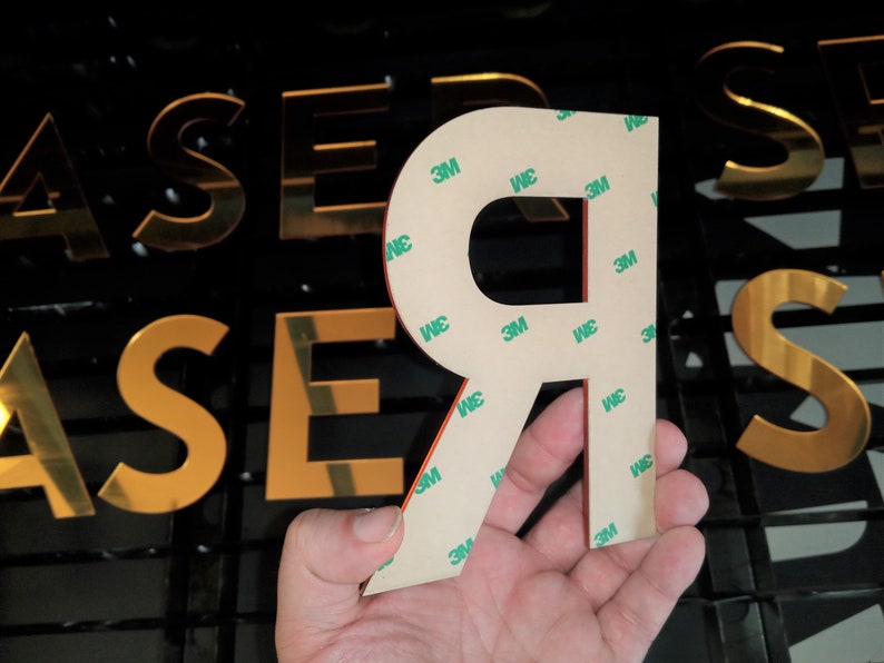 3D Mirror Acrylic Signs Logo Company Name. Laser Cut Mirror Etsy