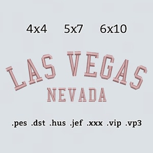 Las Vegas Nevada Embroidery File, Instant Download