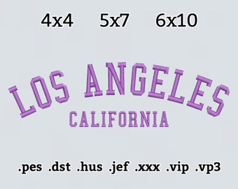 Los Angeles California Embroidery File, California Embroidery Design, Instant Download