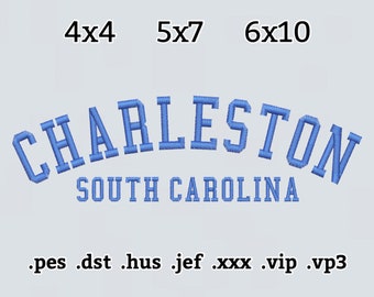Charleston South Carolina Embroidery File, Instant Download