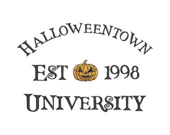 Halloween Town University Embroidery File, Halloween Embroidery Design, Pumpkin Embroidery Design, Instant Download