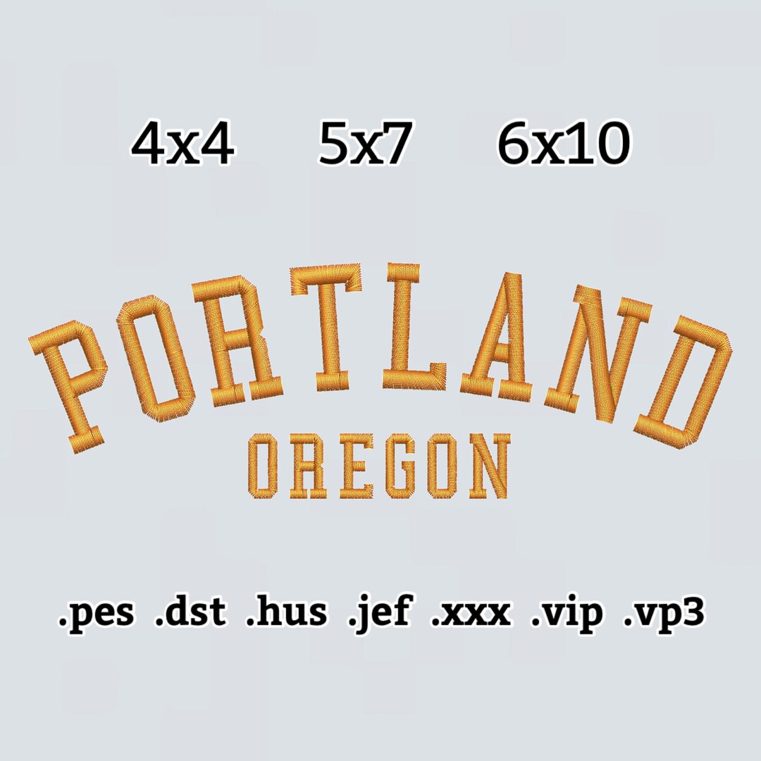Portland Oregon Embroidery File, Instant Download - Etsy
