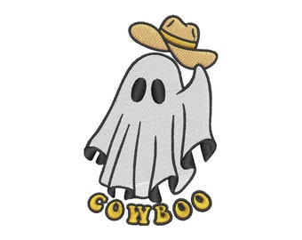 Halloween Embroidery File, Halloween Embroidery Design, Cowboo Embroidery Design, Ghost Embroidery Design, Instant Download