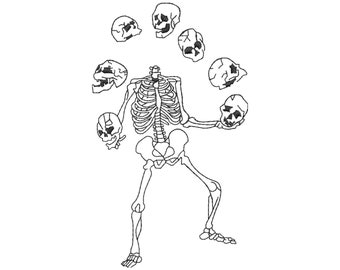 Skeleton Heads Embroidery File, Halloween Embroidery Design, Skeleton Embroidery Design, Instant Download