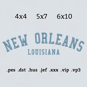 New Orleans Louisiana Embroidery File, Instant Download