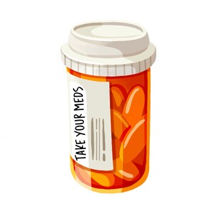 Étui à pilules avec rappel de prendre un autocollant de médicament | Autocollant Vinyl Die Cut | Art illustré Découpe Autocollants | Autocollants de décalcomanie