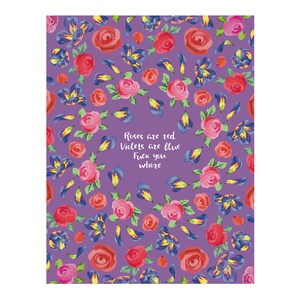 Tarjeta gráfica de felicitación floral - Sobre - En blanco por dentro - Tarjetas de notas - 500 días de verano - "las rosas son violetas rojas son azules joder, puta"