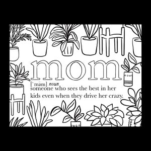 COLOR ME Carte Maman Graphique avec Enveloppe - Intérieur Vierge - Cartes de Note - Coloriage - Famille - Fête des Mères - Plantes - Plantes d'intérieur