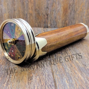 Wooden Brass Kaleidoscope Prismatic Kaleidoscope- Beautiful Wood Kaleidoscope - Personalized Kaleidoscope- Laser Engraved, MYCT, Dream SMP