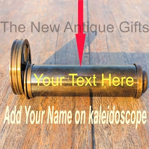 gepersonaliseerde klassieke caleidoscoop, multicolor caleidoscoop, bruine messing caleidoscoop, gegraveerd huwelijkscadeau, creatief aangepast cadeau, cadeau-idee