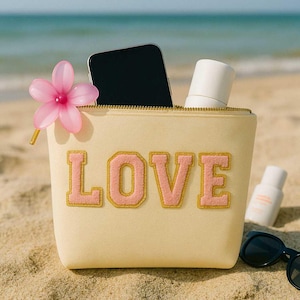 Kosmetiktasche M personalisiert • DIY Tasche mit Wunschname • LOVE MAMA Geschenk
