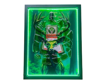 カスタム 砕けたシャンパンボトル • 透明な割れたガラスエポキシアート