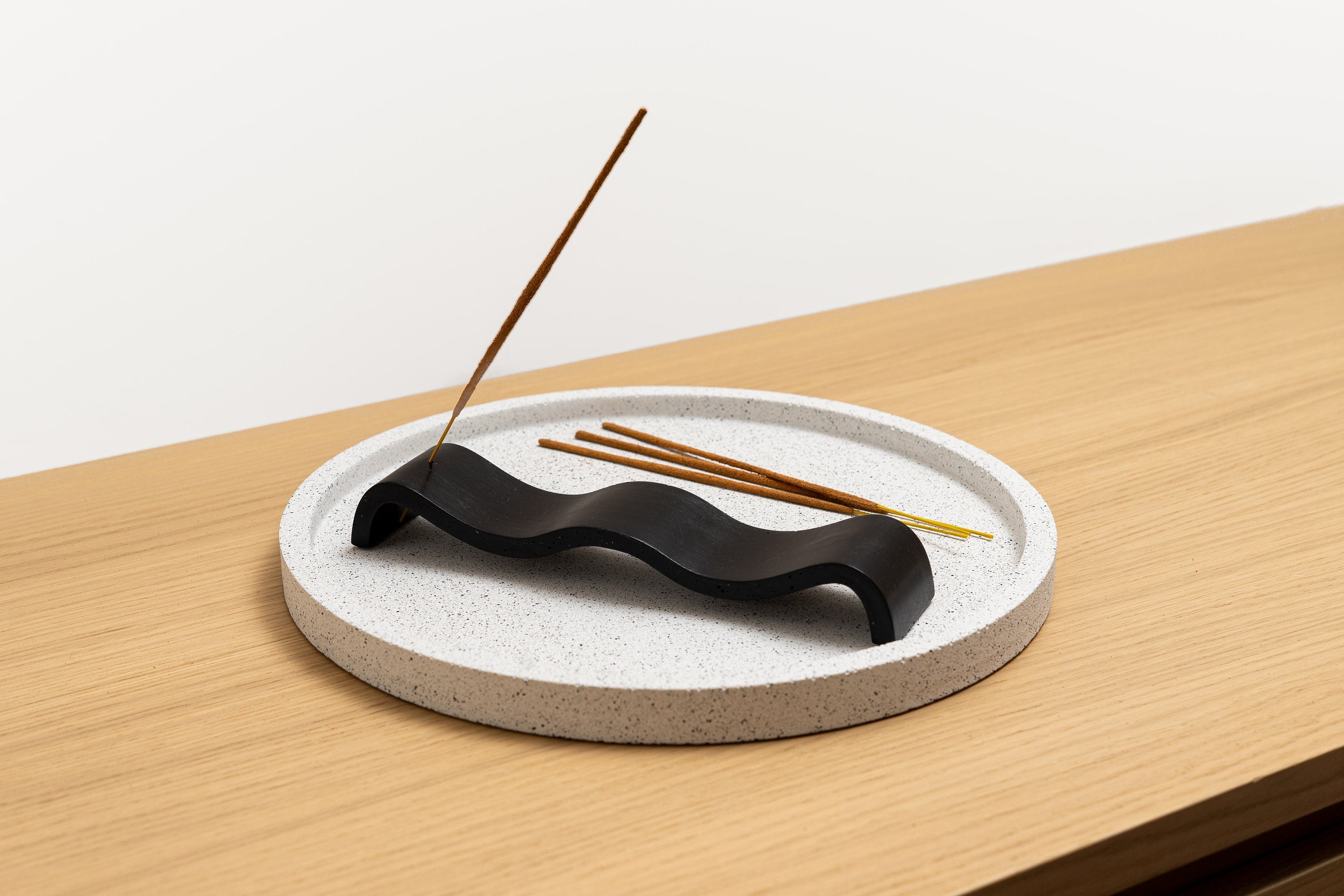 Wavy Incense Holder // Black Incense Holder Minimalist Etsy