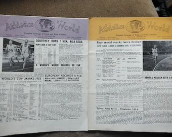 ATHLETIC WORLD MAGAZINES  1955 (x 2)