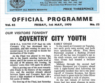 F A Youth Cup Final 2e Replay Tottenham contre Coventry City 1970