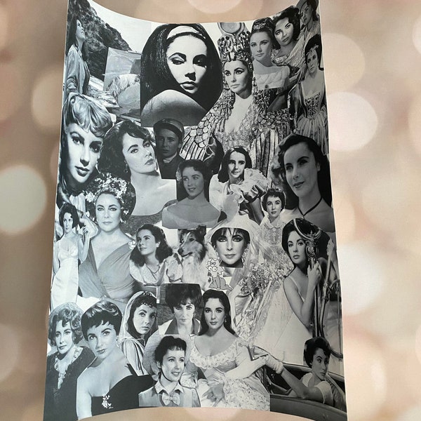 Elizabeth Taylor Handmade Old Hollywood Collage