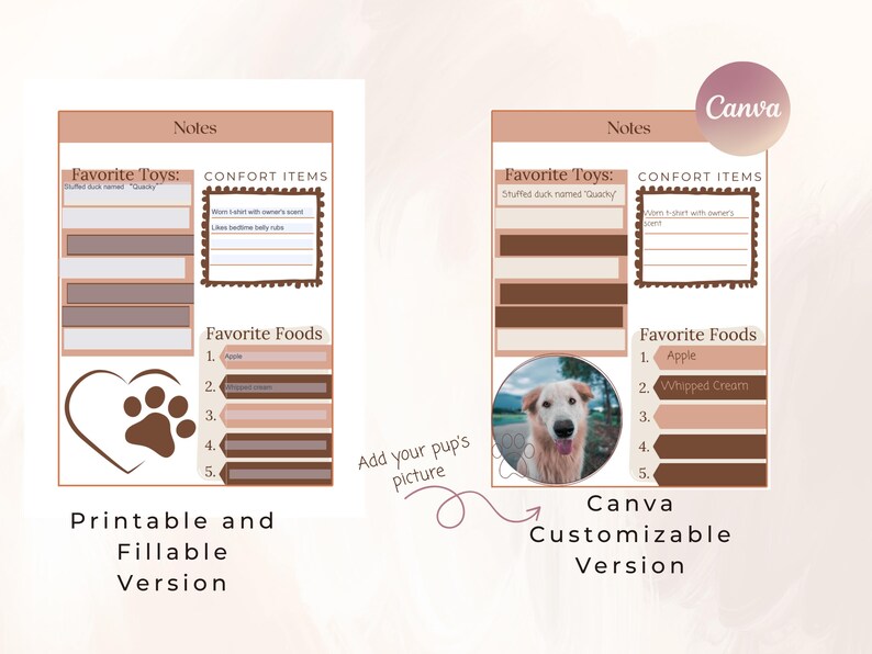Printable Pet Emergency Info Sheet – Dog, Cat, or Small Pet Medical ...