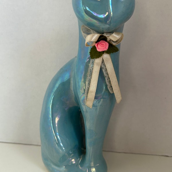 Blue Iridescent Siamese Cat with Bow