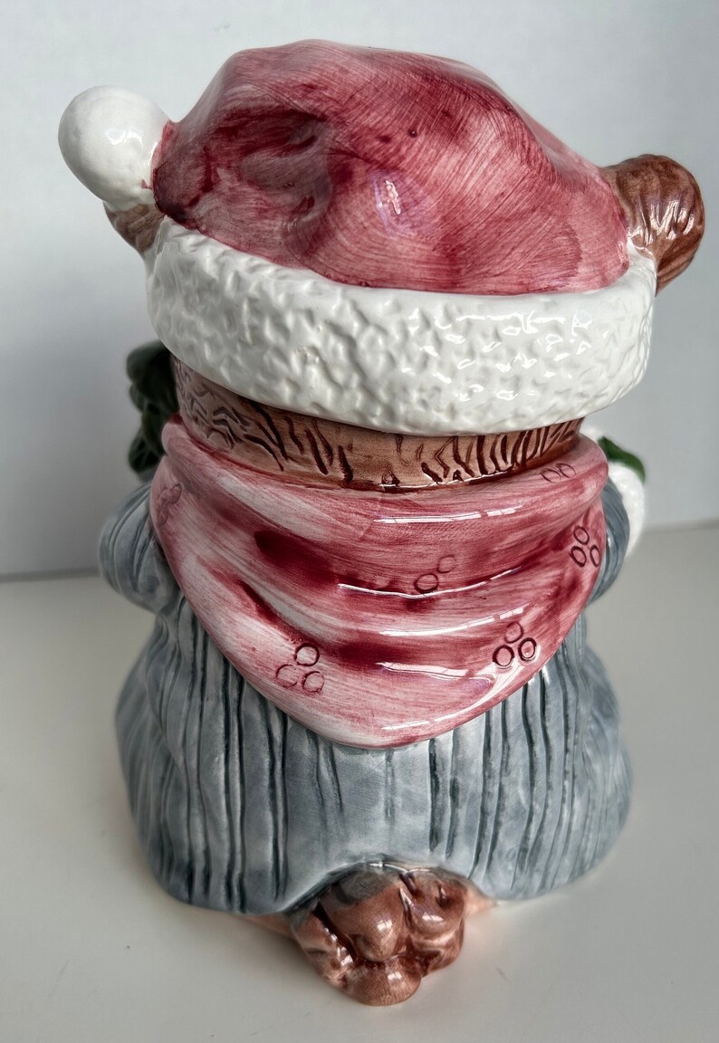 Santa Bear Small Ceramic Cookie Jar, 7 Tall Etsy