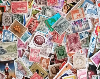 World postage stamps, Random Used Vintage| World Postage Stamps | Postal Ephemera for Journals, Collage, Collecting, Crafting. Philately.