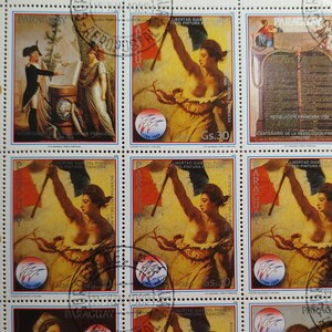 Sellos postales. Paraguay 1989. Timbres antiguos y raros. Filatelia.