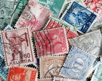 Timbri antichi. 50 francobolli d'epoca: serie filatelica del XIX-XX secolo