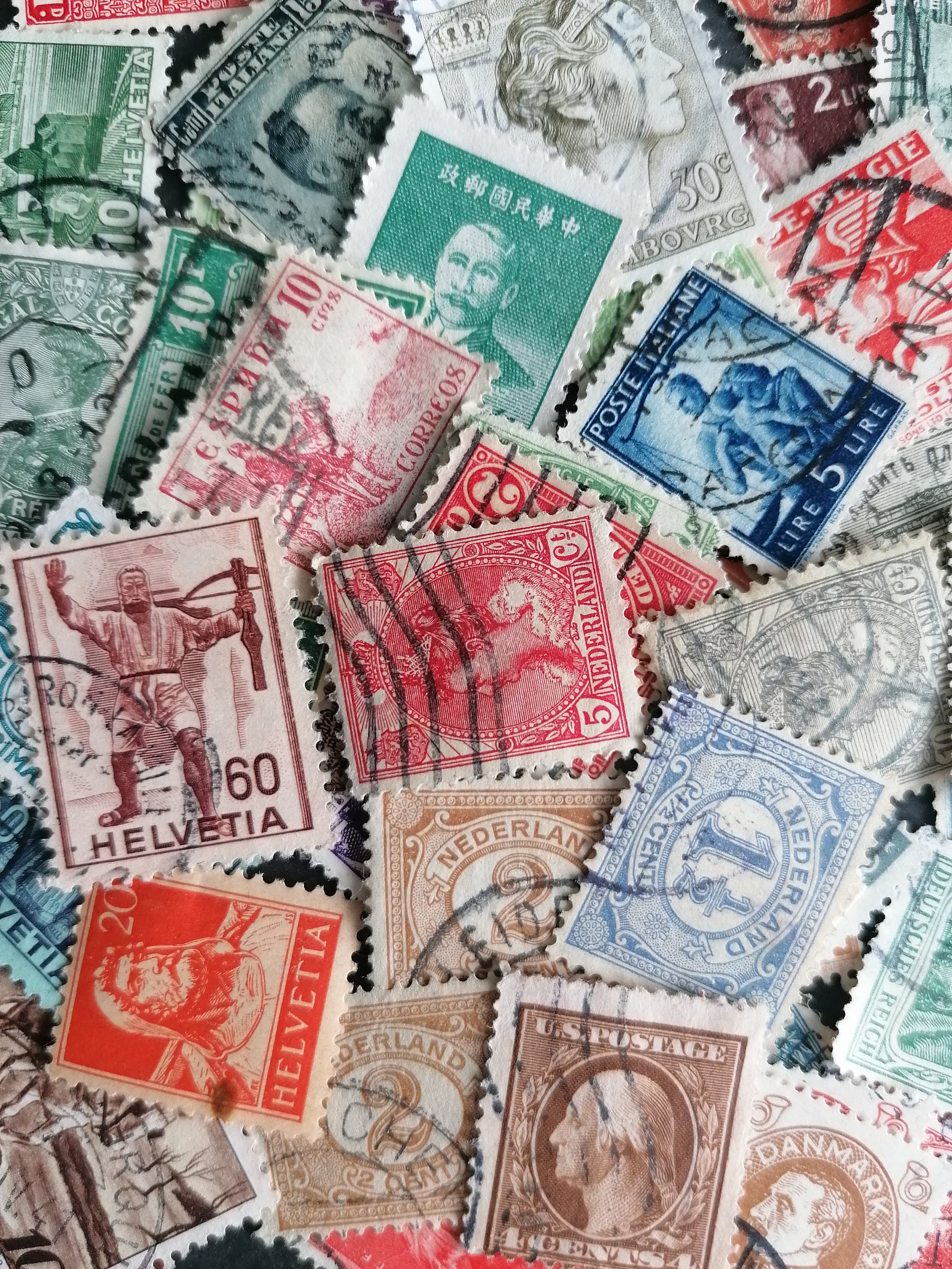 50 Old Postage Stamps. Late 19th Century Early 20th Century Postage Stamp  Set. Philately. -  Israel