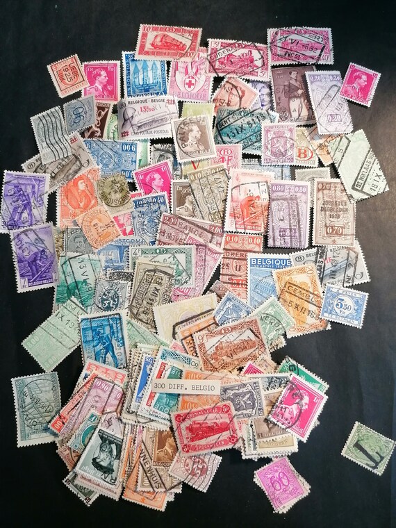 300枚のベルギーのヴィンテージ切手：切手収集コレクション - Etsy 日本