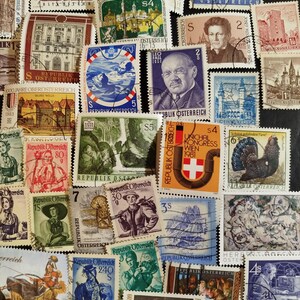 Vintage Postage Stamps Mystery Lot • Random Worldwide Stamps Grab Bag for Collecting, Junk Journaling, Scrapbooking & Crafts • Timbres image 18