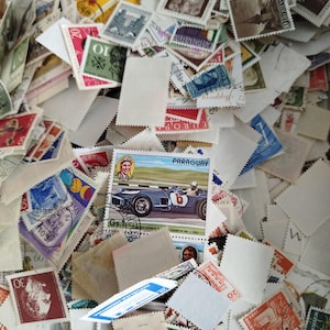 Vintage Postage Stamps Mystery Lot • Random Worldwide Stamps Grab Bag for Collecting, Junk Journaling, Scrapbooking & Crafts • Timbres image 13