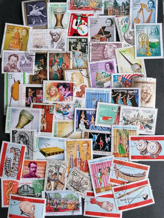 Postage Stamps. World Mix. Music . Philately. Etsy