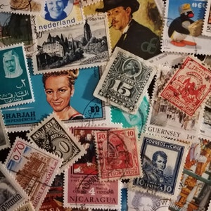 May include: A collection of colorful postage stamps from around the world. The stamps feature various designs, including animals, landscapes, and portraits. Some of the stamps are marked with the text "Magyar Kir&aacute;lyi Posta" and "Correos de Chile".