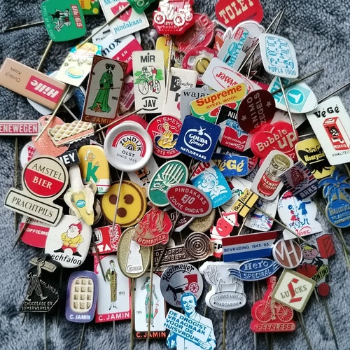 Random Vintage Advertising Pins Pack • Retro Pinback Button Grab