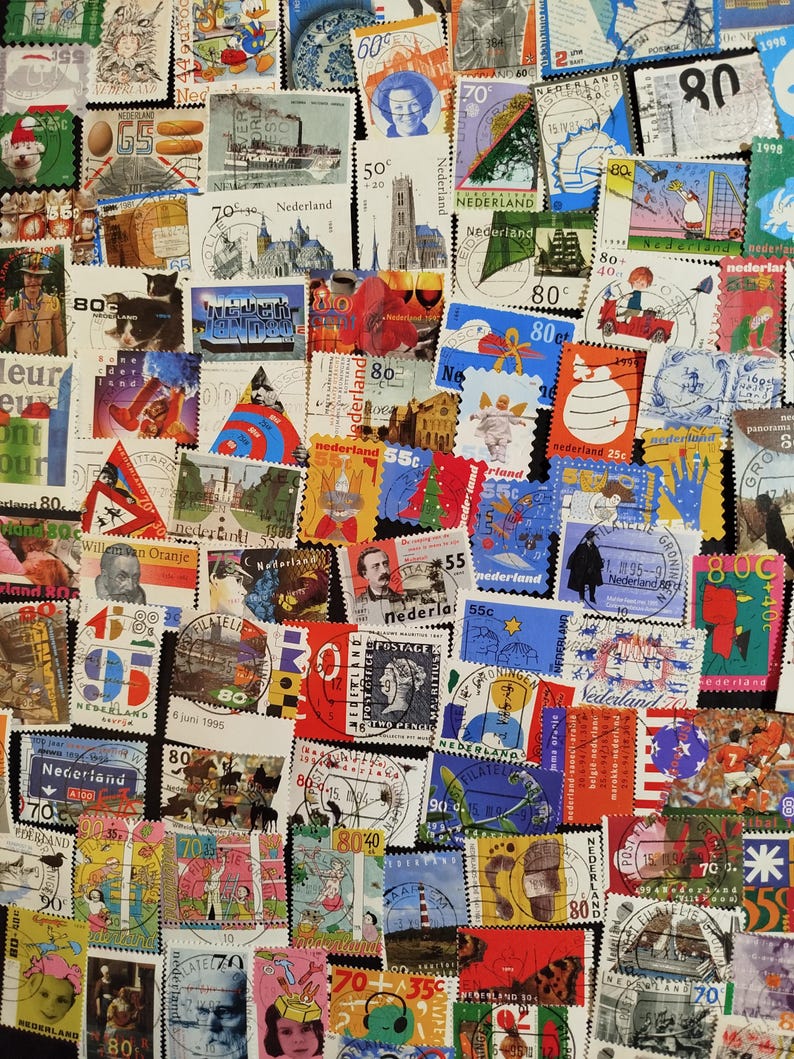 Vintage Postage Stamps Mystery Lot • Random Worldwide Stamps Grab Bag for Collecting, Junk Journaling, Scrapbooking & Crafts • Timbres image 19